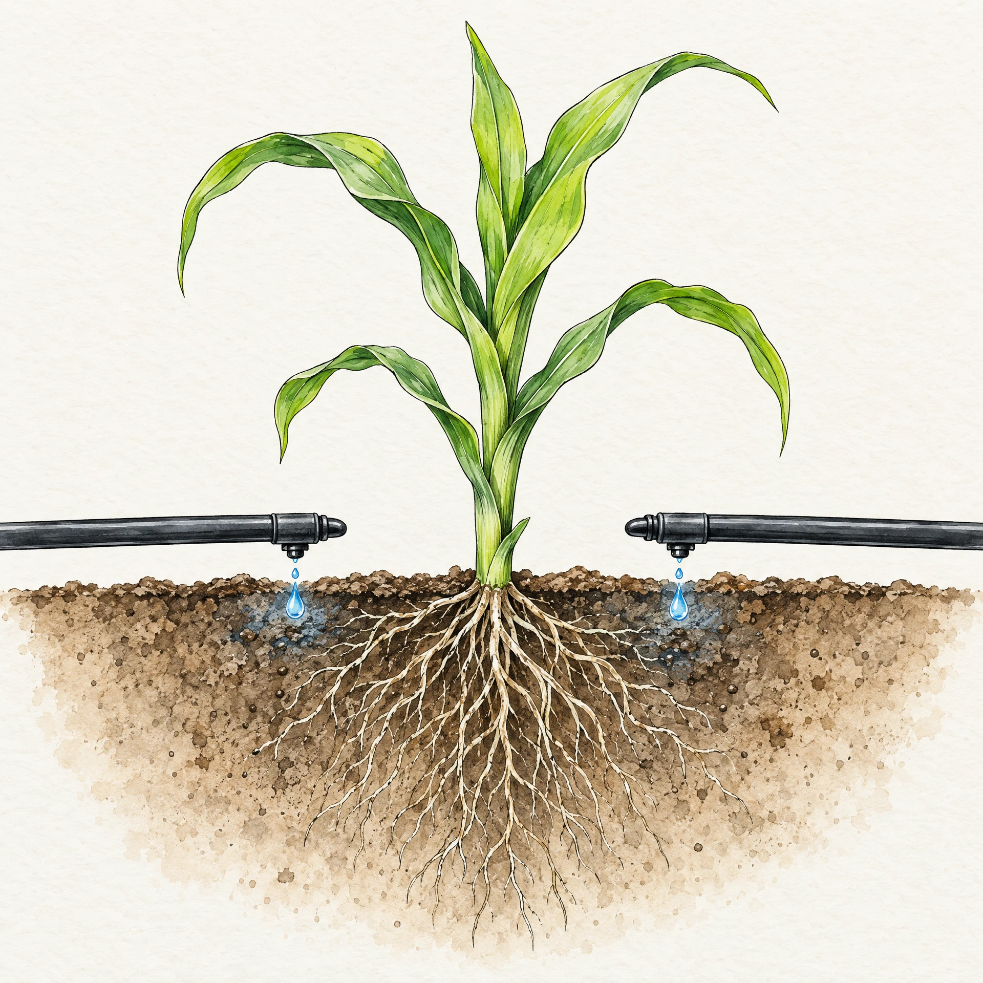 Sketch of water reaching a plant root zone