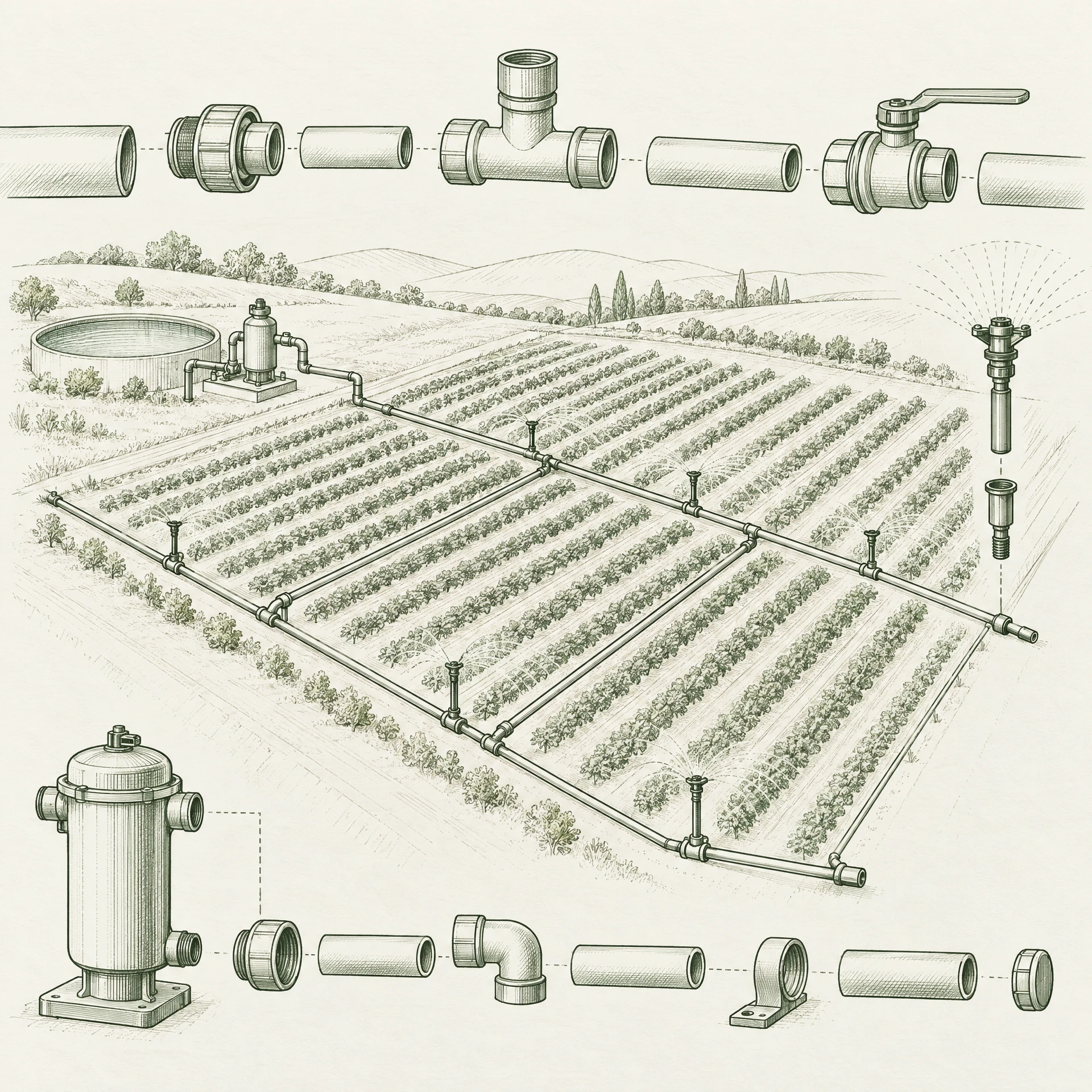 Irrigation system adaptation sketch